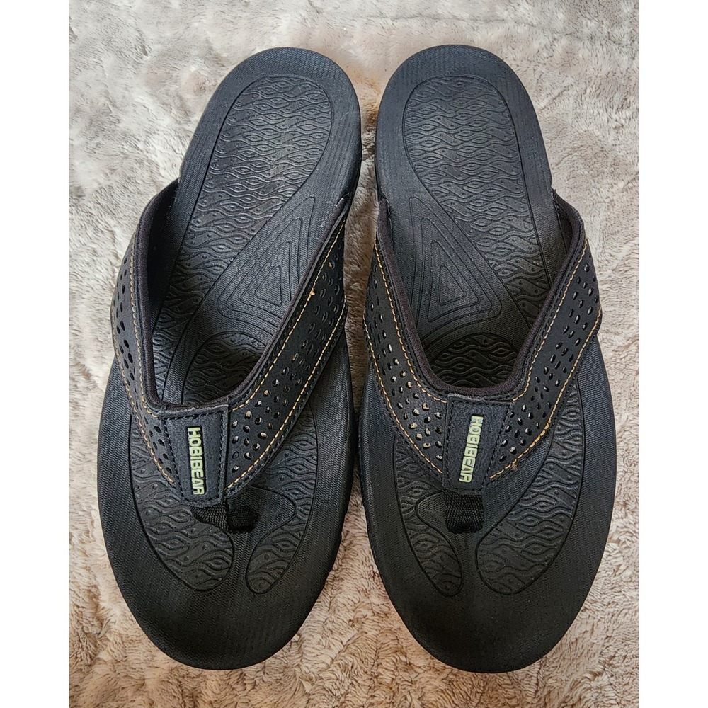 Hobibear Mens Black Thong Sandals Flip Flops Size 42 Athletic Beach Shoes